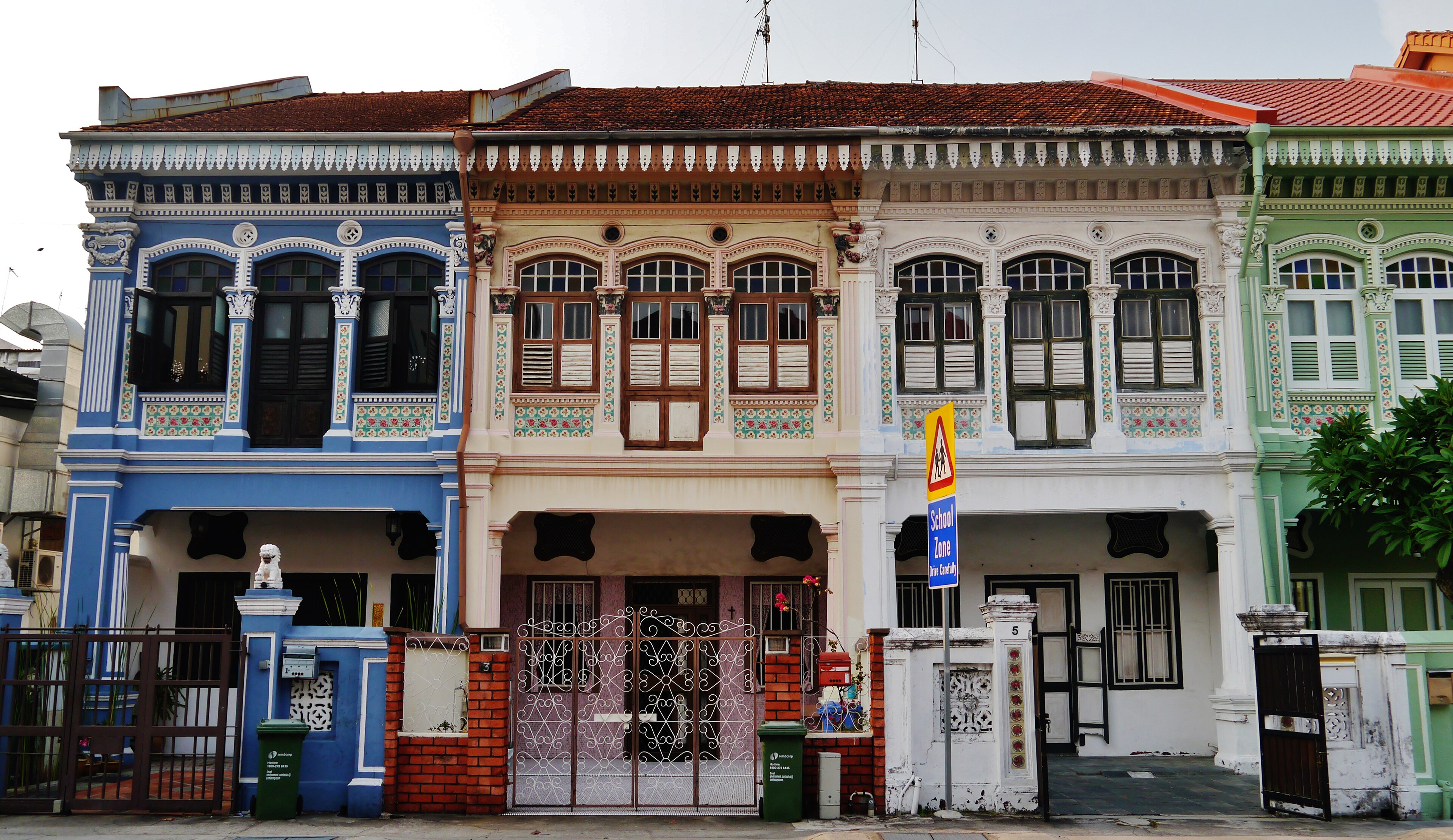 Casas peranakan da Koon Seng Road